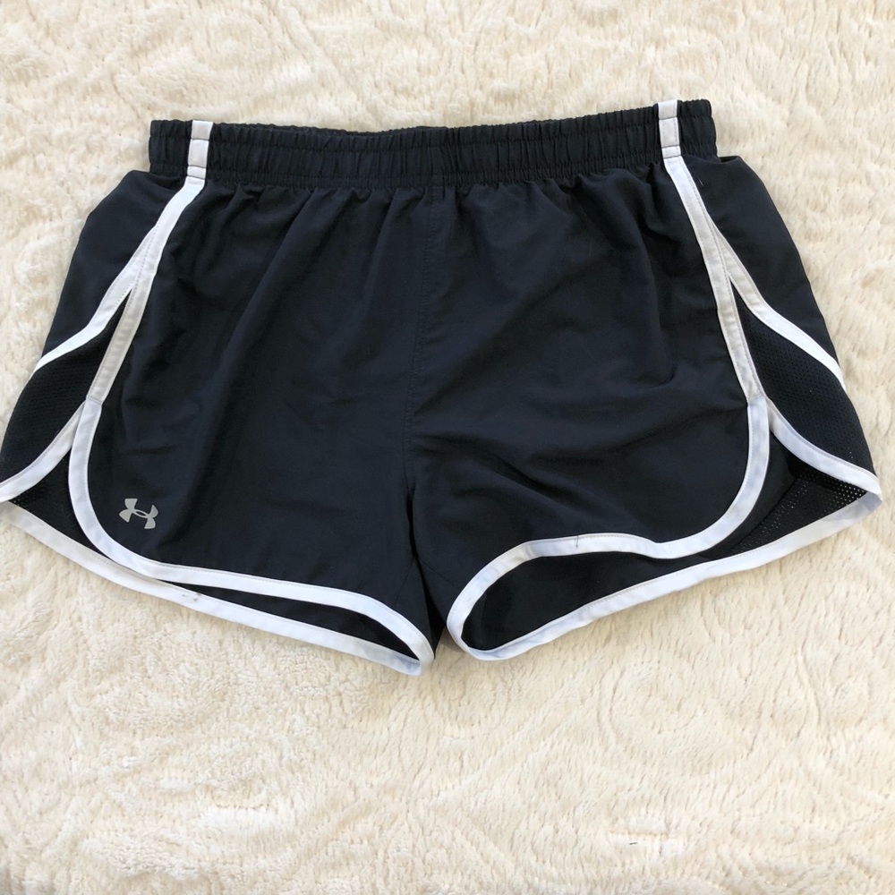 Black & White Under Armour running shorts